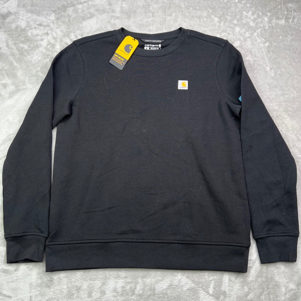 Carhartt Tencel Fiber Series Sweatshirt Womens Medium Black Relaxed Fit Crewneck